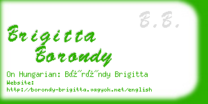 brigitta borondy business card